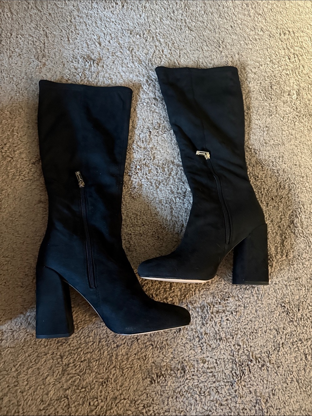 Jessica Simpson Black Suede Knee-High Boots - Picture 2 of 6